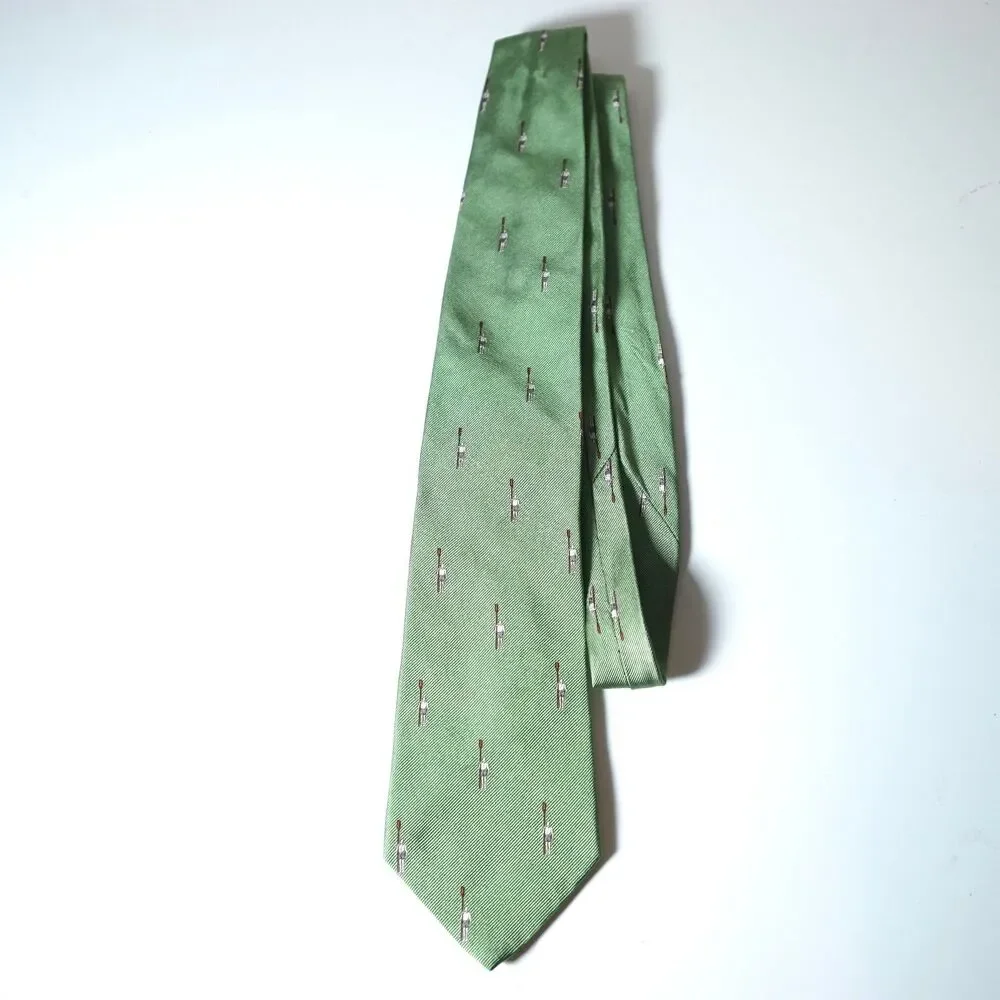 J.Crew Green Neck Tie Oarsman Logo